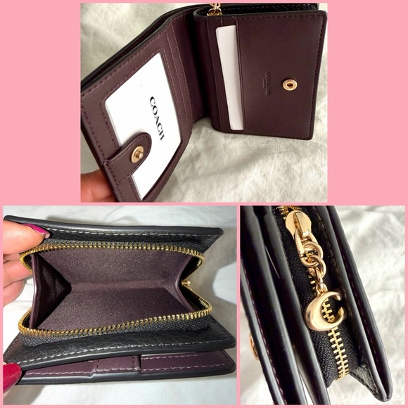 👑✅PRICE FIRM✅COACH Black Pebbled Leather & Gold Studded Bag Wallet Set. NWOT - Picture 12 of 17